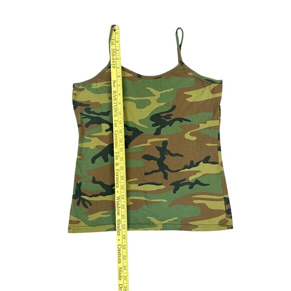 Vintage 90s Y2K Rothco Green Camo Tank Top Streetwear Gorpcore Womens Medium - Picture 7 of 7